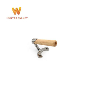 Hardware per pentole in fusione Hunter Valley Coperchio personalizzato in acciaio inossidabile in metallo Orecchio e coperchio in legno Maniglia del coperchio con manico in legno per orecchio